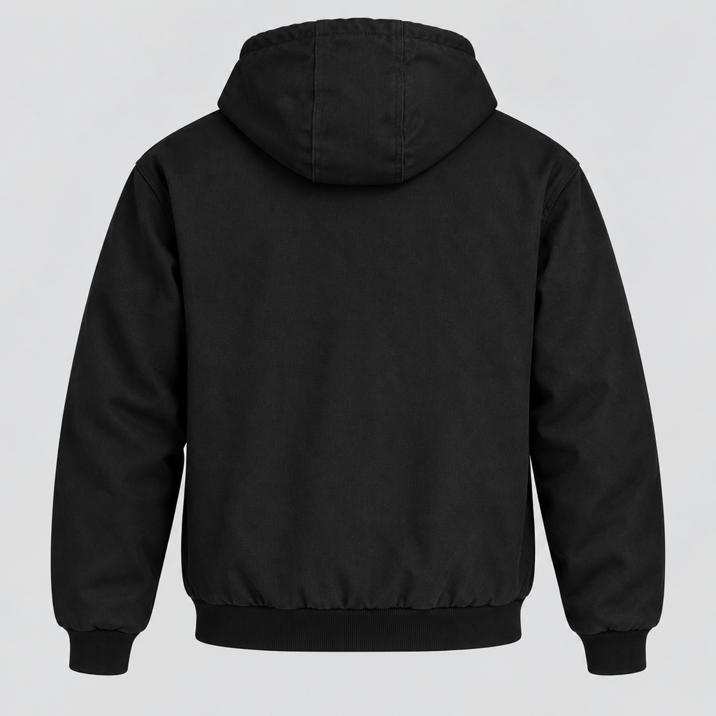 Slop Script Duck Work Jacket in Black, back view