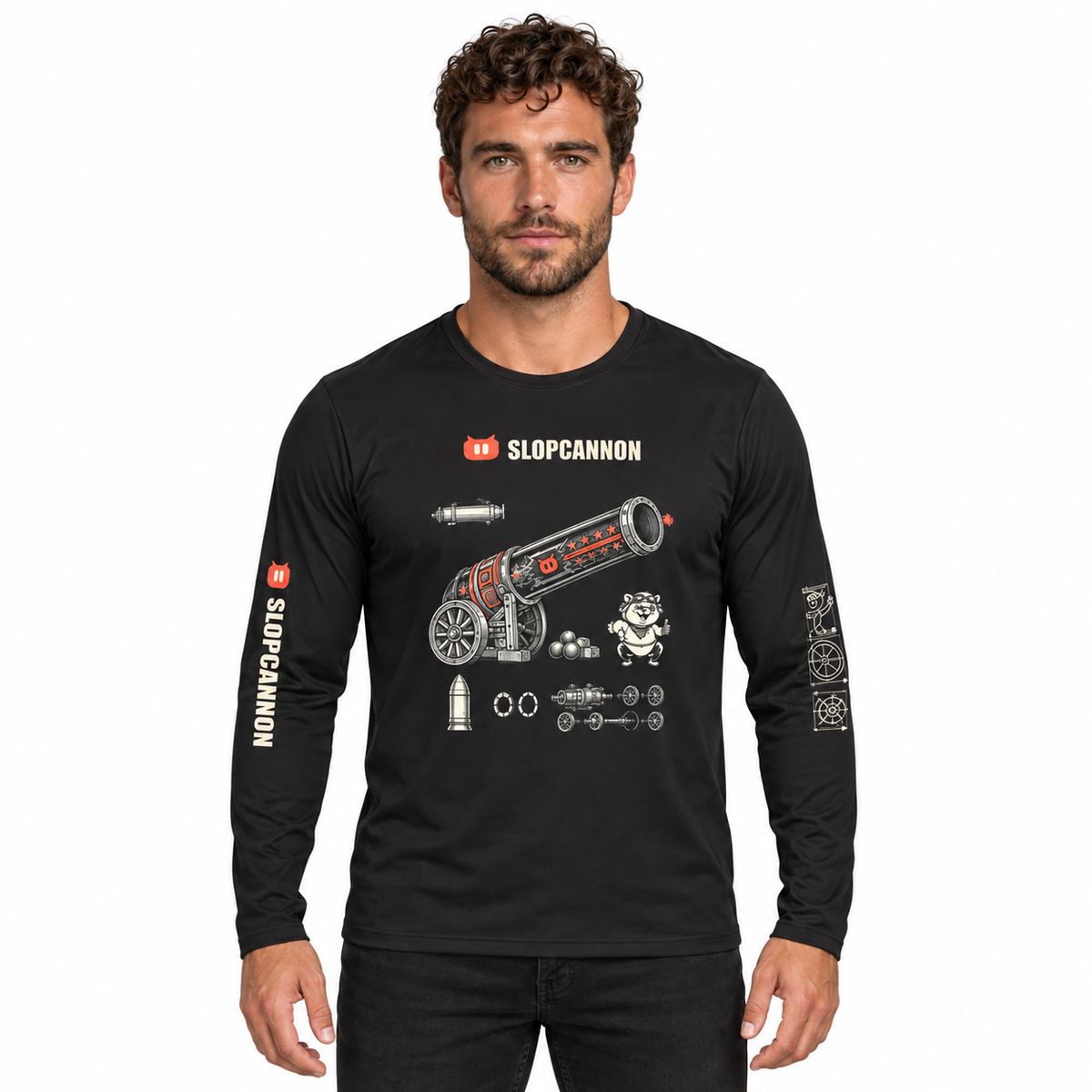 Cannon Blueprint Long Sleeve — Black, worn by a model