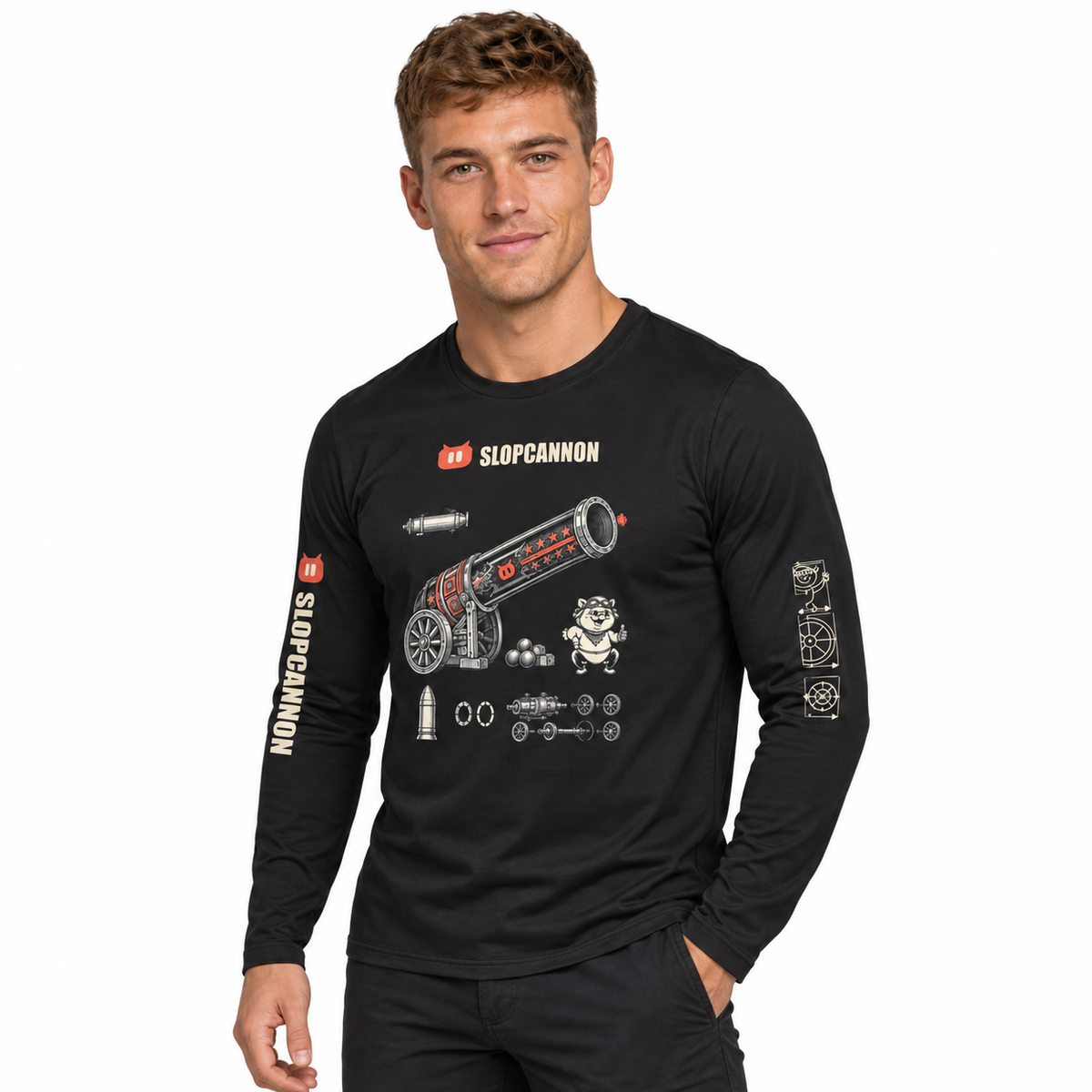 Cannon Blueprint Long Sleeve — Black, worn by a model