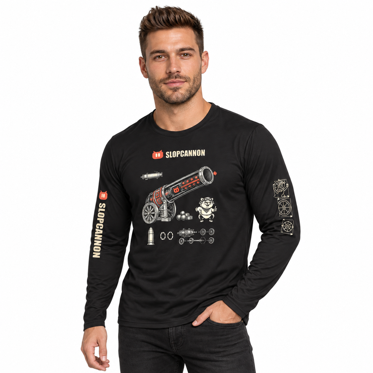 Cannon Blueprint Long Sleeve — Black, worn by a model