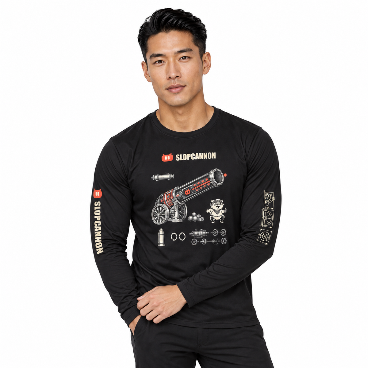 Cannon Blueprint Long Sleeve — Black, worn by a model