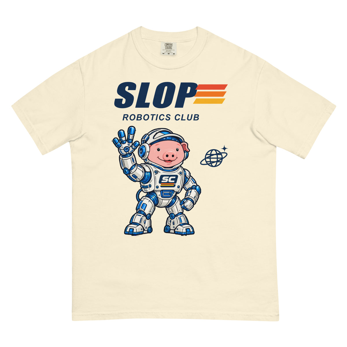Robotics Club Tee in Ivory, front view