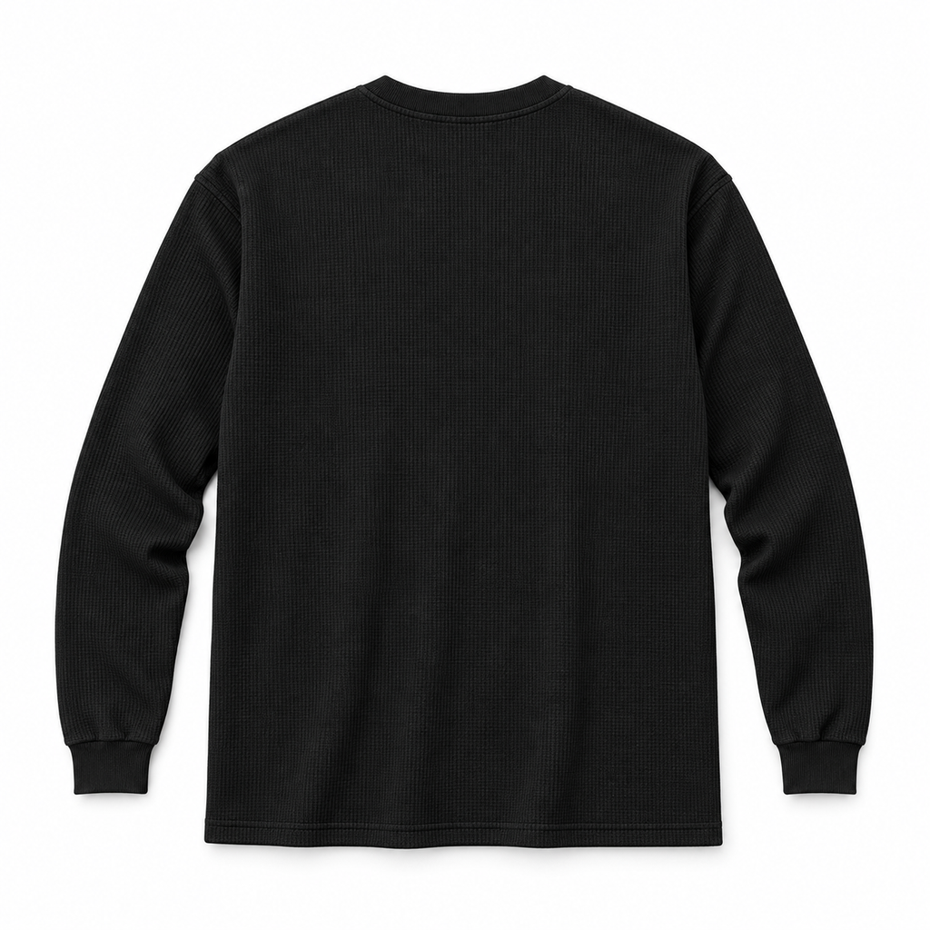 SLOPCANNON Waffle Thermal in Black, back view