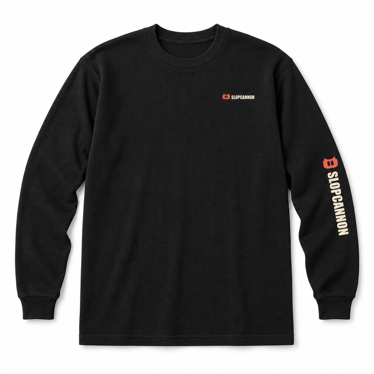 SLOPCANNON Waffle Thermal in Black, front view