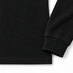SLOPCANNON Waffle Thermal in Black, close-up of the waffle knit