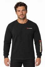 SLOPCANNON Waffle Thermal in Black, worn by a model