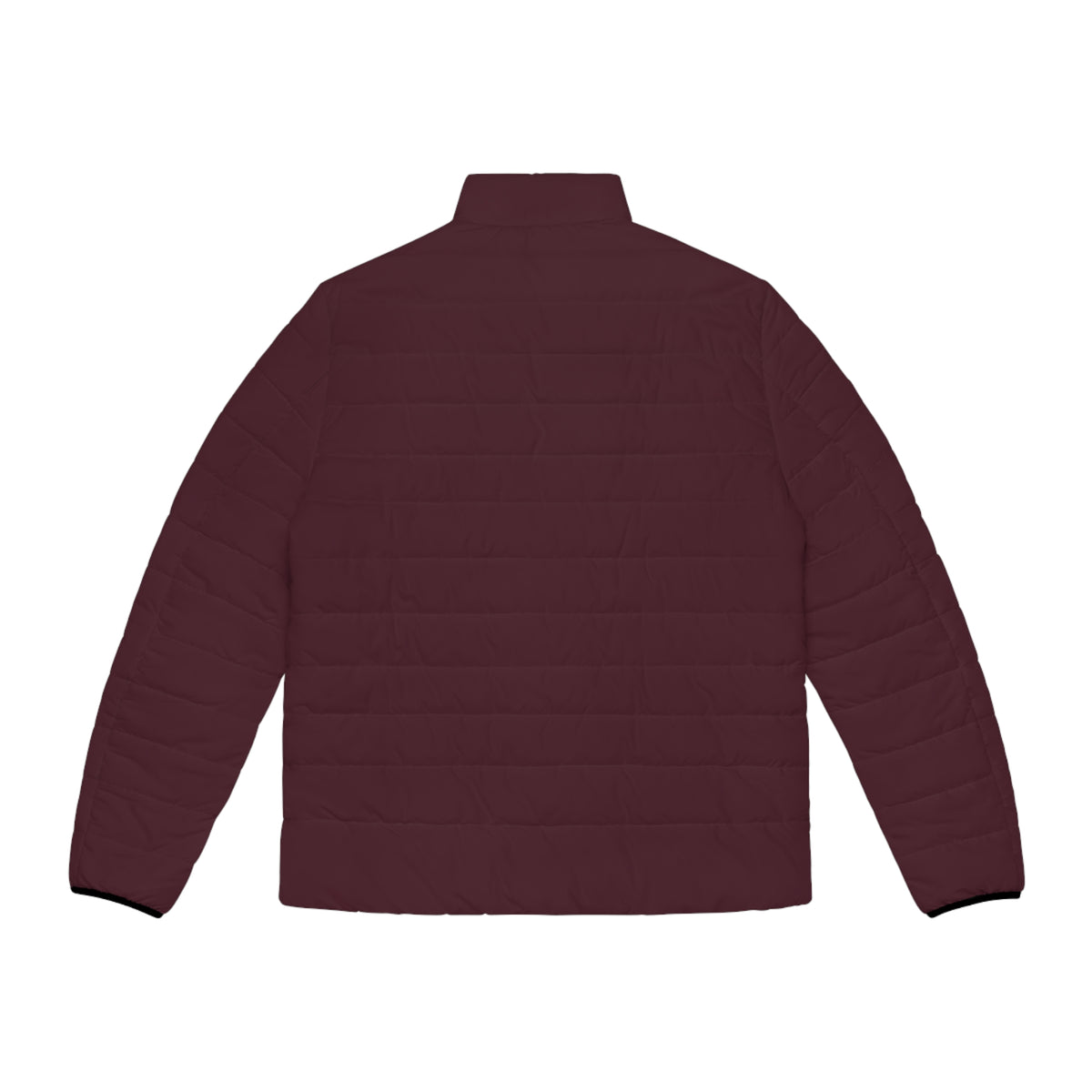 Slop Script Puffer Jacket in Burgundy / Blush, back view