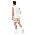 Slop Cannon Mesh Shorts - Cannon Boys — Bone (printed) — Printful Men's Back provider model view; exact configured product and artwork; digital mockup.
