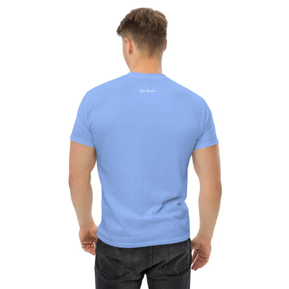 Cannon Country Club Tee - Pool Blue — Pool Blue — Printful Men's 2 Back provider model view; exact configured product and artwork; digital mockup.