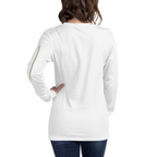 Slop Cannon Cherry Fuse Sleeve Women's Long Sleeve — White — Printful Women's Back provider model view; exact configured product and artwork; digital mockup.