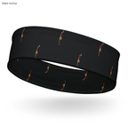 Loaded Headband — Black — garment-only ghost left-front view; exact current Printful headband preview; digital mockup; one headband only.
