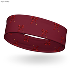 Short Fuse Headband — Burgundy — garment-only ghost left-front view; exact current Printful headband preview; digital mockup; one headband only.