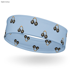 Bad Luck Club Headband — Pale blue — garment-only ghost left-front view; exact current Printful headband preview; digital mockup; one headband only.