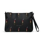 Slop Cannon Loaded Crossbody Bag — Black / black trim — front view; bag only; printed faux leather with black trim; supplier digital mockup.