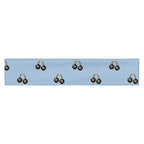Slop Cannon Bad Luck Club Headband — Pale blue — flat front view; one straight headband; printed straight polyester/elastane band; supplier digital mockup.