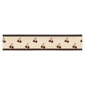 Slop Cannon Cherry Fuse Repeat Headband — Ivory / espresso — flat front view; one straight headband; printed straight band with espresso edge stripes; supplier digital mockup.