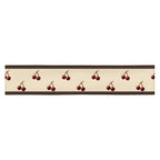 Slop Cannon Cherry Fuse Repeat Headband — Ivory / espresso — flat front view; one straight headband; printed straight band with espresso edge stripes; supplier digital mockup.