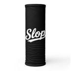 Slop Script Neck Gaiter in Black, front view