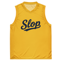 Slop Script Basketball Jersey — Remix Colors in Gold, front view