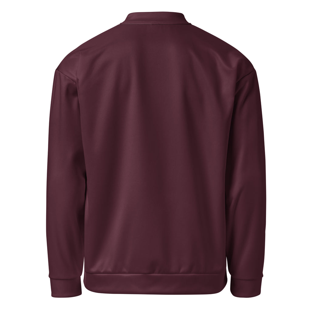 Slop Script Bomber Jacket in Oxblood, back view