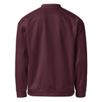 Slop Script Bomber Jacket in Oxblood, back view