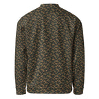 Slop Script Bomber Jacket in Woodland Camo, back view