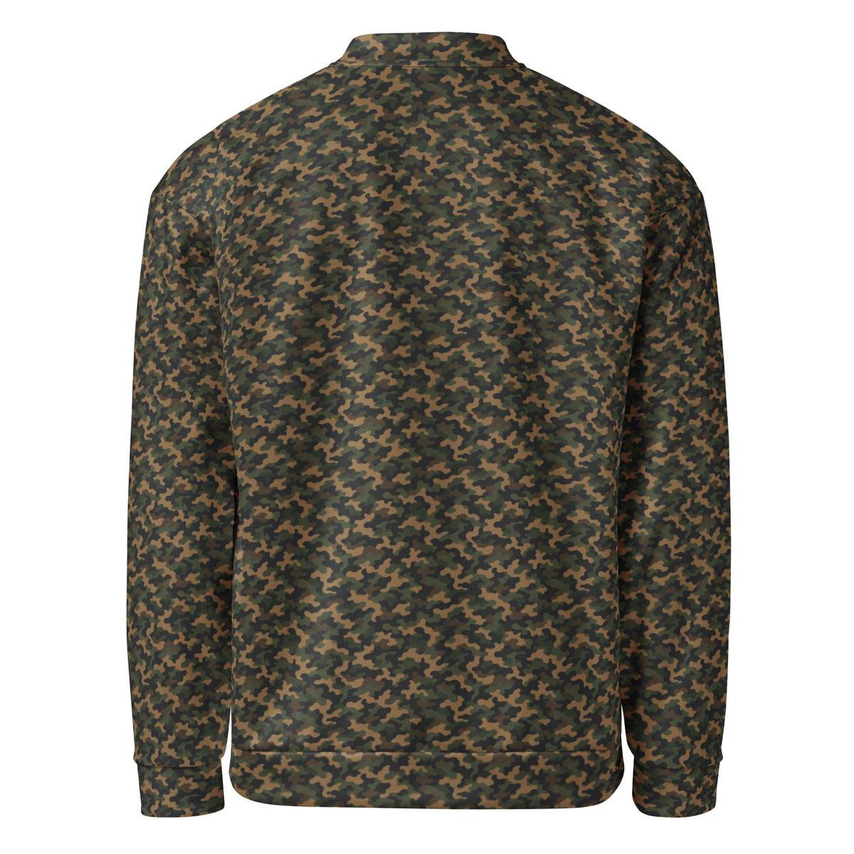 Slop Script Bomber Jacket in Woodland Camo, back view