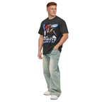 Stay Fly Heavyweight Box Tee — Vintage Black — CW-M15 left-front full-body; digital roster model mockup, not a manufactured sample.