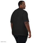 Cabinet All Access tee — Black — Men's 2 back model view; tee only; Comfort Colors 1717; digital mockup; plain back, no rear print.