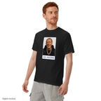 Cabinet 78 All Access tee — Black — three-quarter model view; tee only; Comfort Colors 1717; digital model mockup with exact supplier garment and print.