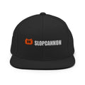 Black | SLOPCANNON Wordmark Flat-Brim Snapback | Front product view