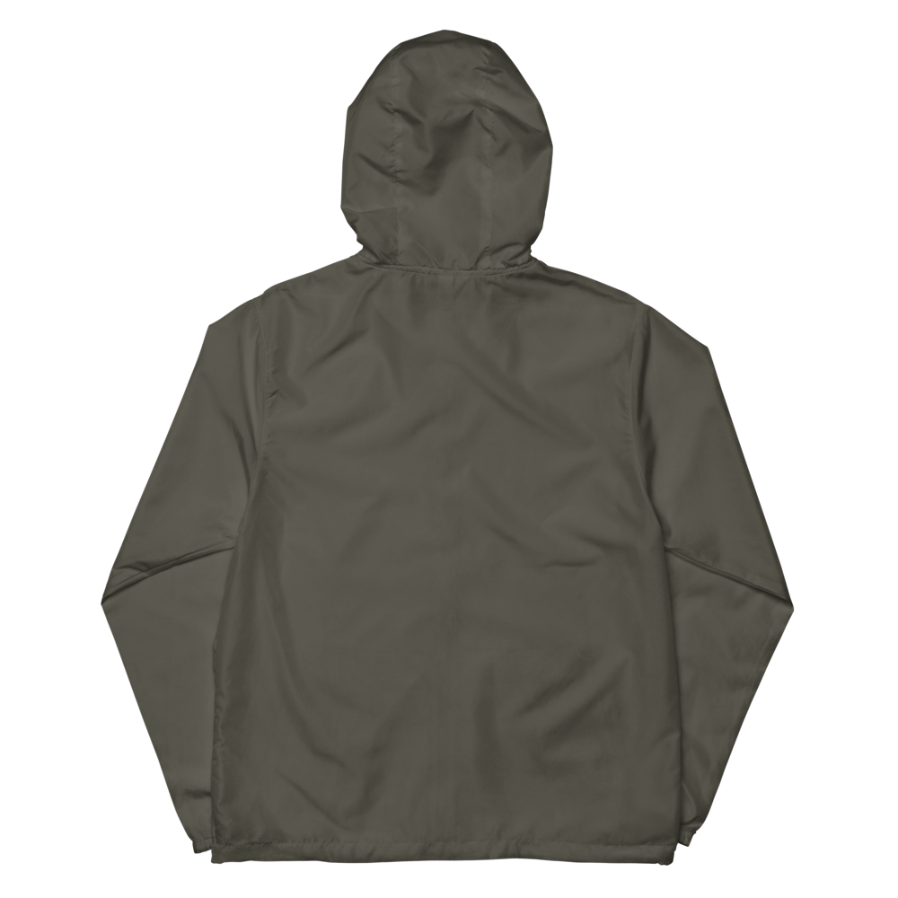 Graphite EXP54LWZ windbreaker flat blank back, actual Printful proof