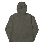 Graphite EXP54LWZ windbreaker flat blank back, actual Printful proof