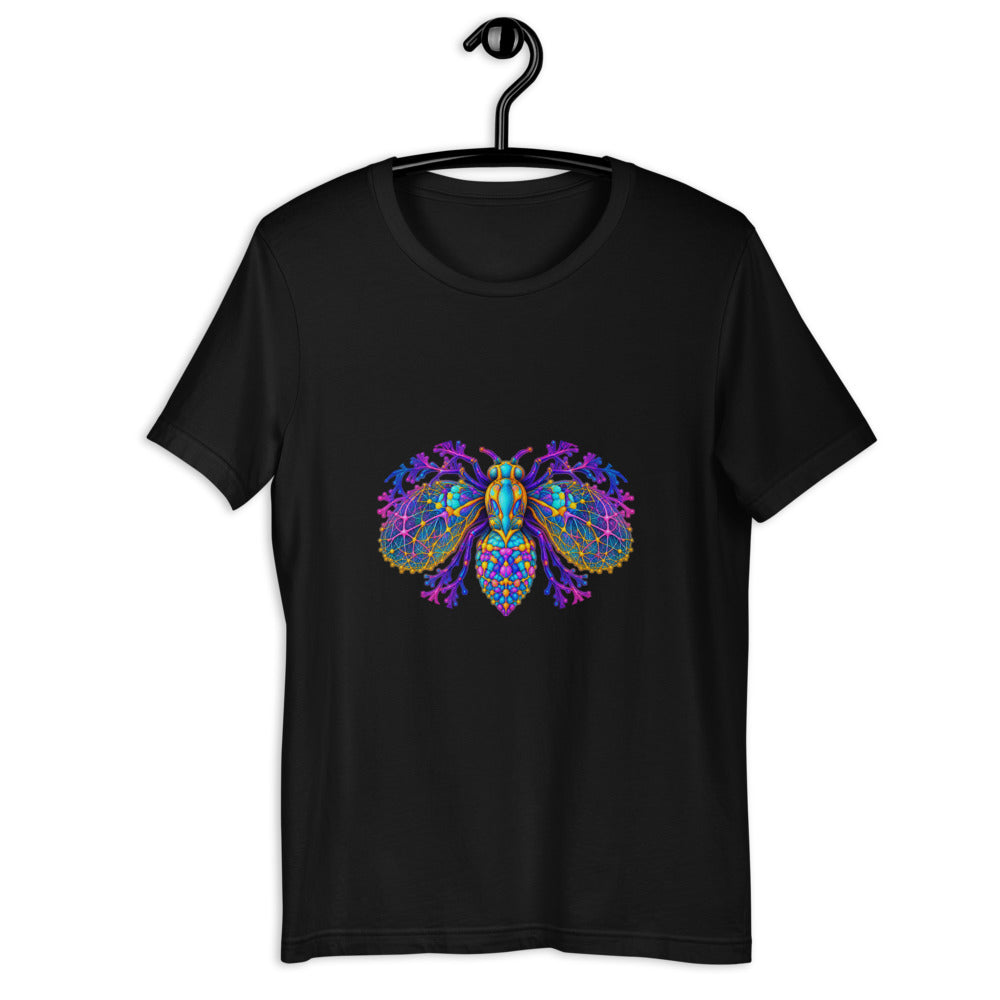 Neural Fly Tee — Black Bella + Canvas 3001 — garment on hanger