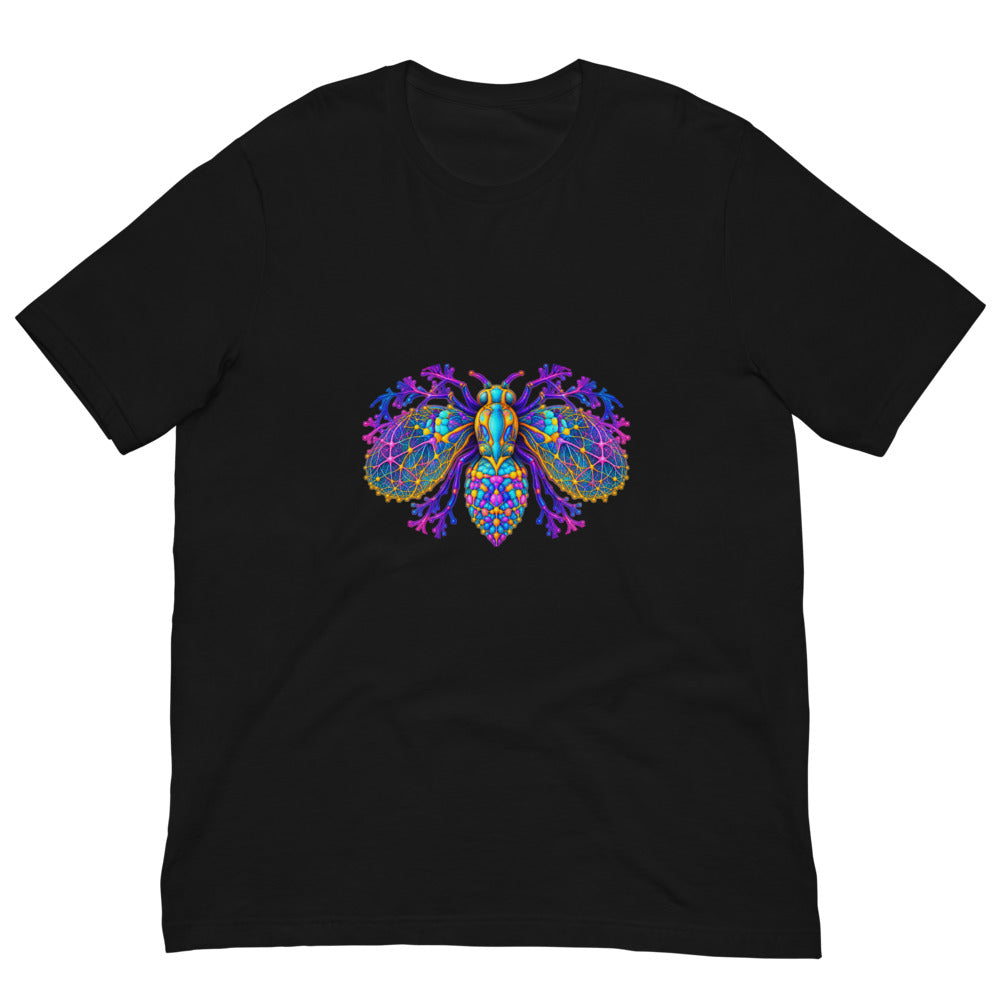 Neural Fly Tee — Black Bella + Canvas 3001 — garment flat 2