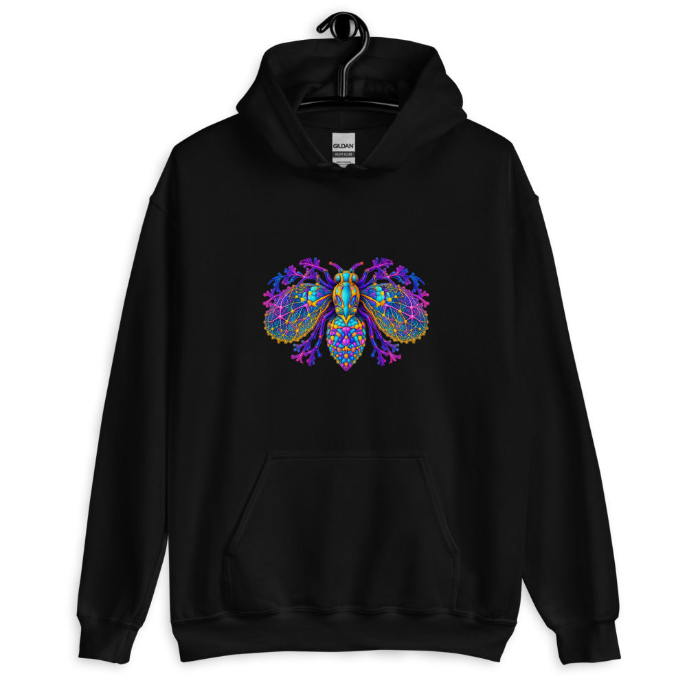 Neural Fly Hoodie — Black Gildan 18500 — garment on hanger