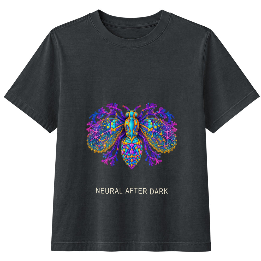 Neural After Dark Tee — Washed Black Bella + Canvas 6110GD — garment flat 2
