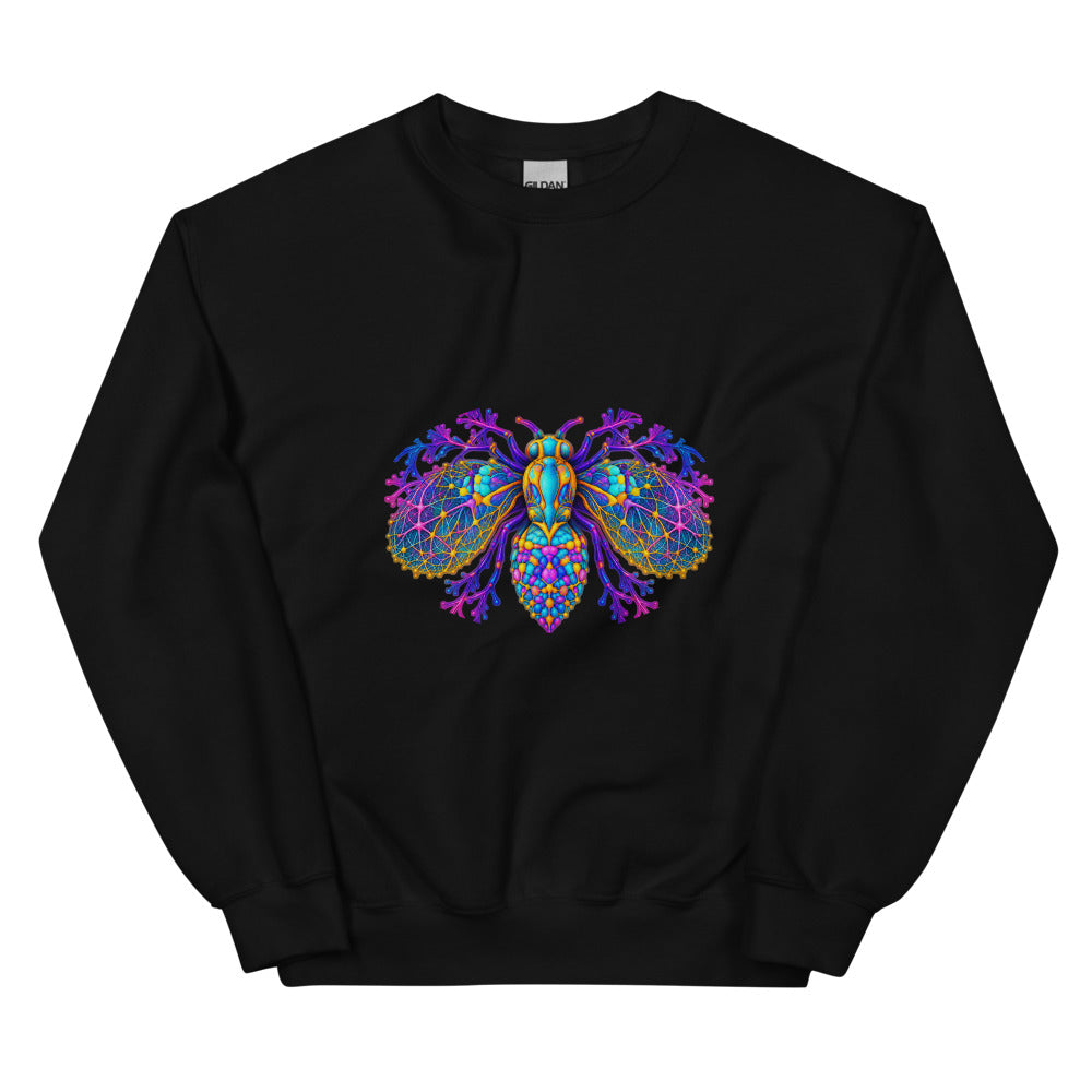 Neural Fly Sweatshirt — Black Gildan 18000 — garment flat