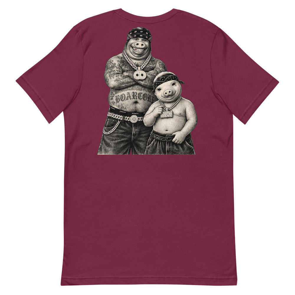 Cannon Boys tee — Maroon — full back with approved posed Cannon Boys duo; Bella + Canvas 3001 Maroon; supplier digital mockup.