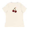 Cherry Fuse women's tee — Natural — full front with approved artwork; Women's Relaxed T-Shirt | Bella + Canvas 6400 Natural; supplier digital mockup.