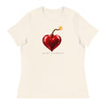 Heart Fuse women's tee — Natural — full front with approved artwork; Women's Relaxed T-Shirt | Bella + Canvas 6400 Natural; supplier digital mockup.