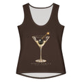 Dirty Habits cotton tank — Espresso — full front with approved artwork; All-Over Print Women's Cotton Tank Top Espresso printed panels; supplier digital mockup.