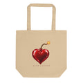 Heart Fuse tote — Oyster — full front with approved artwork; Eco Tote Bag | Econscious EC8000 Oyster; supplier digital mockup.
