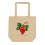 Sweet Trouble tote — Oyster — full front with approved artwork; Eco Tote Bag | Econscious EC8000 Oyster; supplier digital mockup.