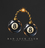 Bad Luck Club tote — Black — front artwork detail cropped from supplier digital mockup; Eco Tote Bag | Econscious EC8000 Black; supplier digital mockup.