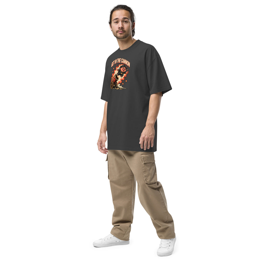 Cannon Launch Oversized Tee, worn by a model