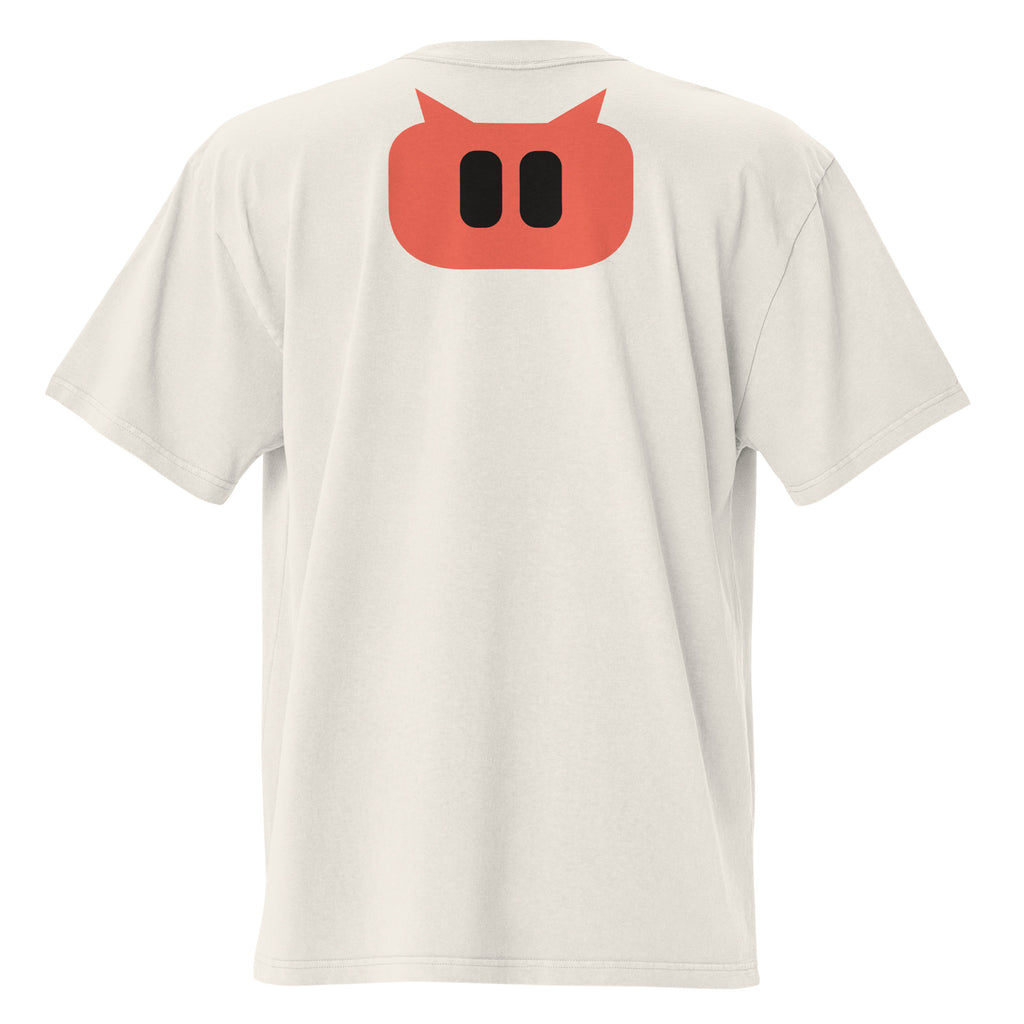 SLOPCANNON Snout Oversized Tee — Faded Bone — back view