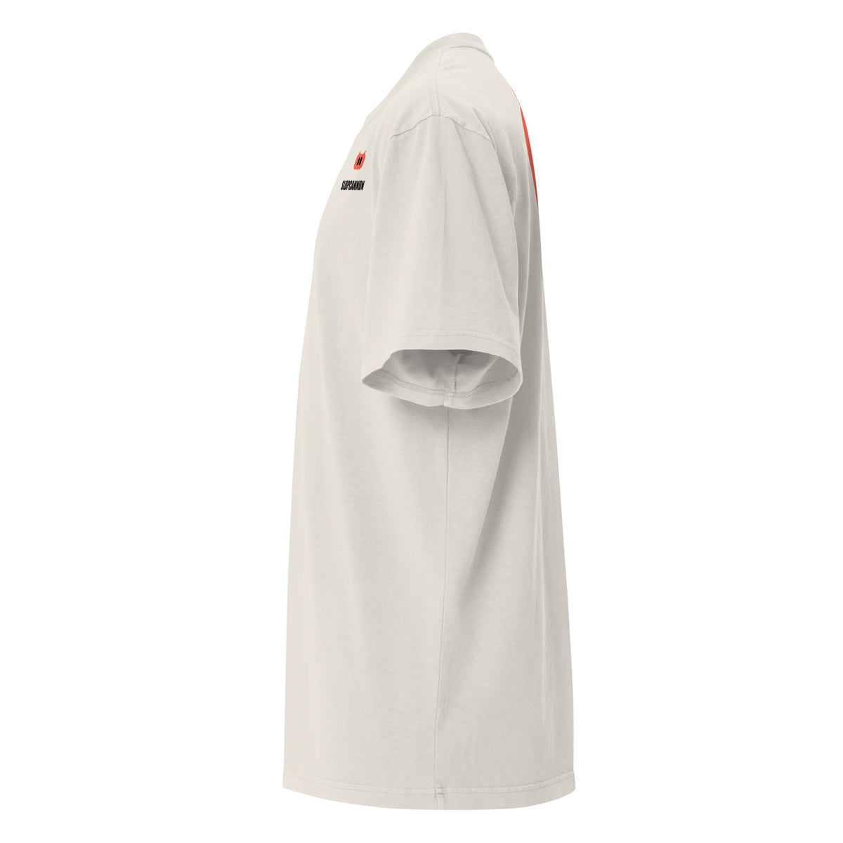 SLOPCANNON Snout Oversized Tee — Faded Bone — left side