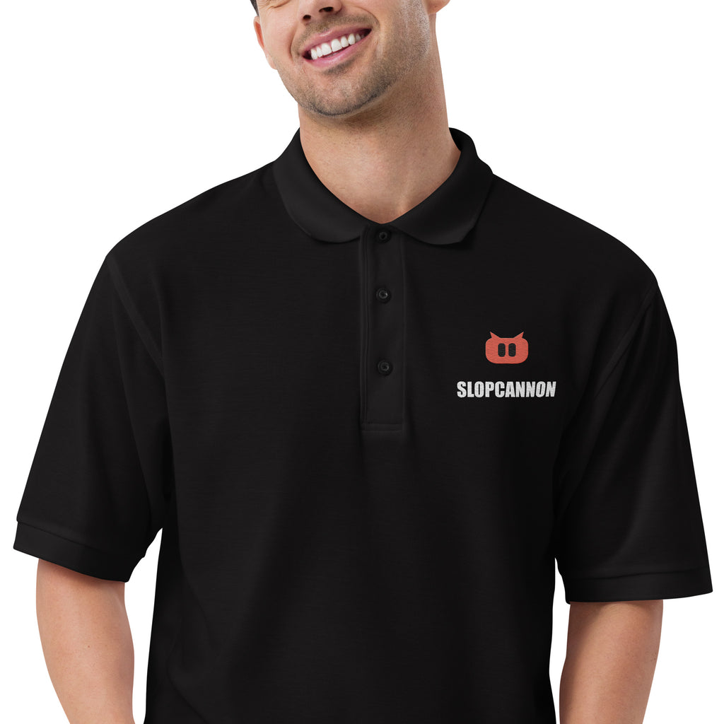 SLOPCANNON Snout Polo in Black, close-up