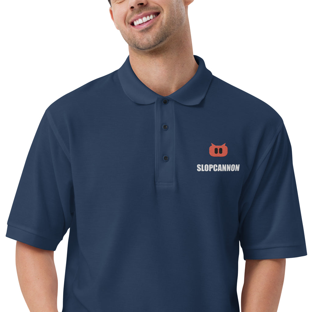 SLOPCANNON Snout Polo in Navy, close-up